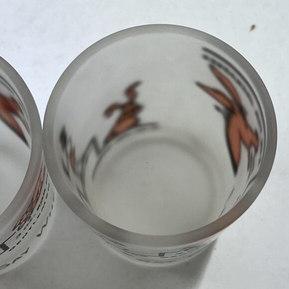 Vintage Hazel Atlas Shot Glasses Frosted Say When Rabbits Jackasses Set Of 3 - Picture 12 of 14